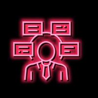 menselijk begrijpt taken neon gloed icoon illustratie vector