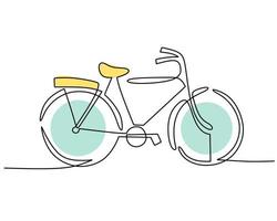 hand- tekening single een lijn van klassiek fiets vervoer vector