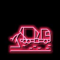 beton menger vrachtauto neon gloed icoon illustratie vector