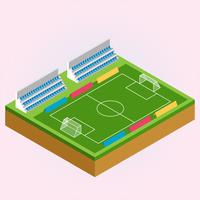 Voetbal en voetbal Sport veld isometrische illustratie vector