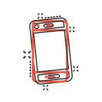 telefoon apparaat teken icoon in grappig stijl. smartphone vector tekenfilm illustratie Aan wit geïsoleerd achtergrond. telefoon bedrijf concept plons effect.