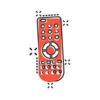 afgelegen controle icoon in grappig stijl. infrarood controleur vector tekenfilm illustratie Aan wit geïsoleerd achtergrond. TV keypad bedrijf concept plons effect.