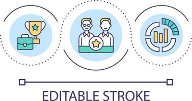 prijs naar het beste arbeiders lus concept icoon. bedrijf vooruitgang analyses. zakelijke prestatie abstract idee dun lijn illustratie. geïsoleerd schets tekening. bewerkbare beroerte vector