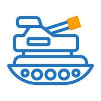 tank icoon duotoon blauw oranje stijl leger illustratie vector leger element en symbool perfect.
