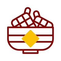ketupat icoon duotoon rood geel stijl Ramadan illustratie vector element en symbool perfect.