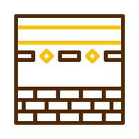 kaaba icoon duokleur bruin geel stijl Ramadan illustratie vector element en symbool perfect.