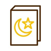koran icoon duokleur bruin geel stijl Ramadan illustratie vector element en symbool perfect.