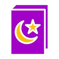 koran icoon solide Purper geel stijl Ramadan illustratie vector element en symbool perfect.