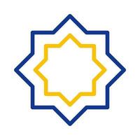 decoratie icoon duokleur blauw geel stijl Ramadan illustratie vector element en symbool perfect.