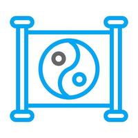yin en yang icoon duokleur blauw stijl Chinese nieuw jaar illustratie vector perfect
