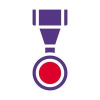 medaille icoon solide rood Purper stijl leger illustratie vector leger element en symbool perfect.