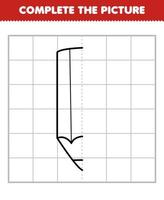 onderwijs spel voor kinderen compleet de afbeelding van schattig tekenfilm potlood voor de helft schets voor tekening afdrukbare gereedschap werkblad vector