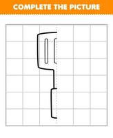 onderwijs spel voor kinderen compleet de afbeelding van schattig tekenfilm spatel voor de helft schets voor tekening afdrukbare gereedschap werkblad vector