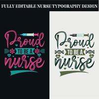 verpleegster typografie t overhemd ontwerp vector