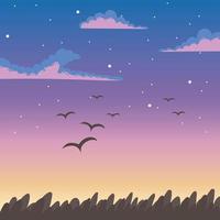 cartoon avondrood vector