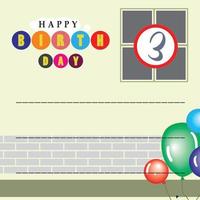 vector ilustration uit gelukkig verjaardag groet kaarten uitnodigingen met blanco ruimte Oppervlakte in geel achtergrond