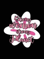 Internationale vrouwen stickers belettering typografie t-shirt ontwerp vector