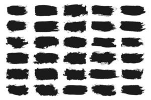 zwarte handgeschilderde grunge penseelstreken collectie vector