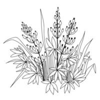 schets abstract bloemen. tekening hand- getrokken botanisch vector illustratie.