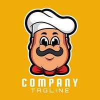 chef tekenfilm mascotte logo vector