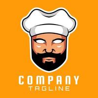 chef tekenfilm mascotte logo vector