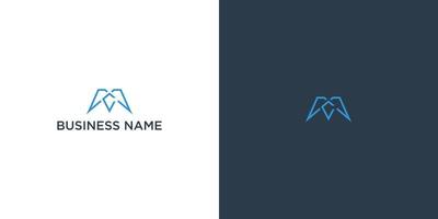 initialen brief mc cm monogram meetkundig berg icoon modern logo ontwerp vector