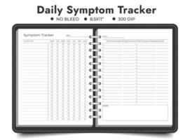 dagelijks symptoom tracker afdrukbaar, symptomen logboek, medisch tracker vector