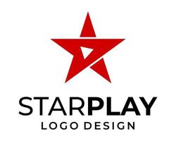 ster en video Speel icoon logo ontwerp. vector