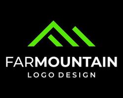 brief f m monogram berg avontuur logo ontwerp. vector