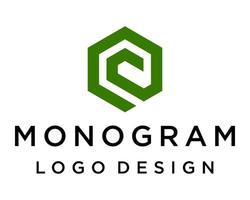 c brief monogram zeshoek vorm logo ontwerp. vector