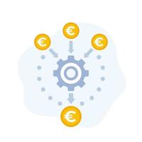 cashflow optimalisatie vector pictogram met euro.eps