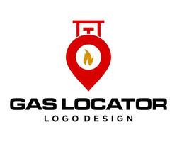 lpg cilinder en plaats icoon logo ontwerp. vector