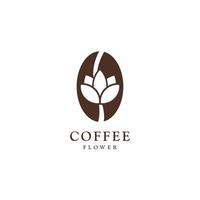 koffie Boon bloem rozen logo vector icoon illustratie