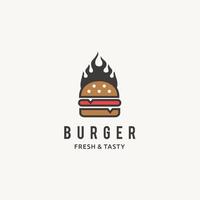 heet hamburger Hamburger, restaurant logo ontwerp inspiratie vector