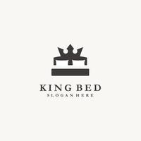 kroon koning bed logo icoon vector