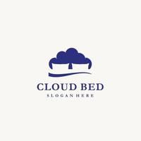 bed wolk slaap droom logo ontwerp icoon vector
