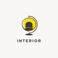 interieur meubilair huis decoratie logo ontwerp icoon vector