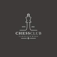 schaak koning lijn kunst minimalistische logo ontwerp ideeën vector