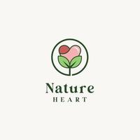 hart blad, gezond hart logo ontwerp icoon vector sjabloon