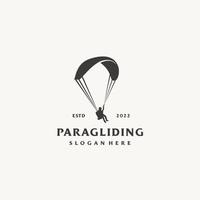 paragliden glijden logo ontwerp icoon vector