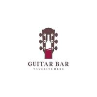 gitaar fles glas muziek- bar logo ontwerp inspiratie vector