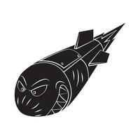 raket lancering zwart vector illustratie