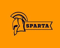 spartaanse helm met lint, logo-elementen, vector.eps vector