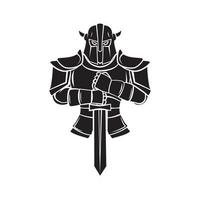 ridder krijger zwart vector illustratie