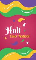 gekleurde verticaal poster van holi festival vector illustratie