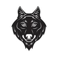 wolf gehuil zwart vector illustratie