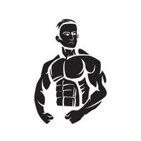 bodybuilder zwart vector illustratie