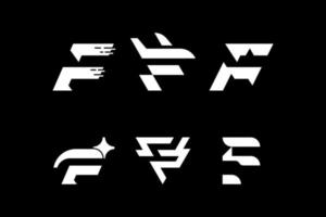 brief f eerste logo icoon ontwerp sjabloon. elegant, modern, luxe, abstract, eenvoudig, technologie vector
