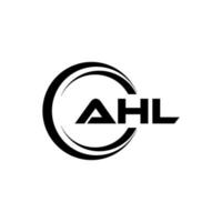 ahl brief logo ontwerp in illustratie. vector logo, schoonschrift ontwerpen voor logo, poster, uitnodiging, enz.