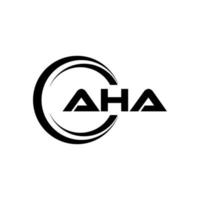 aha brief logo ontwerp in illustratie. vector logo, schoonschrift ontwerpen voor logo, poster, uitnodiging, enz.